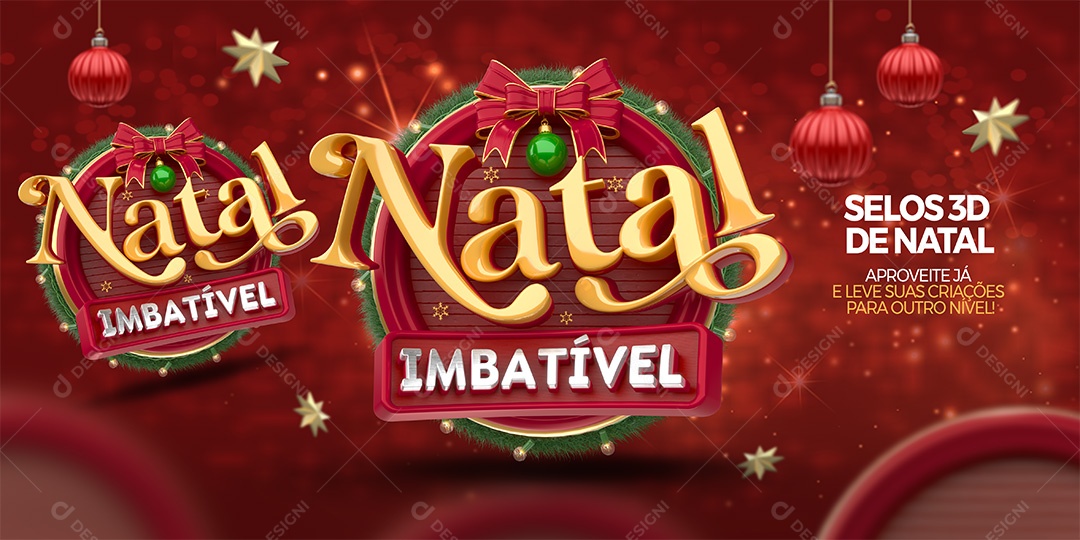 Natal Imbatível Selo 3D para Composição PSD