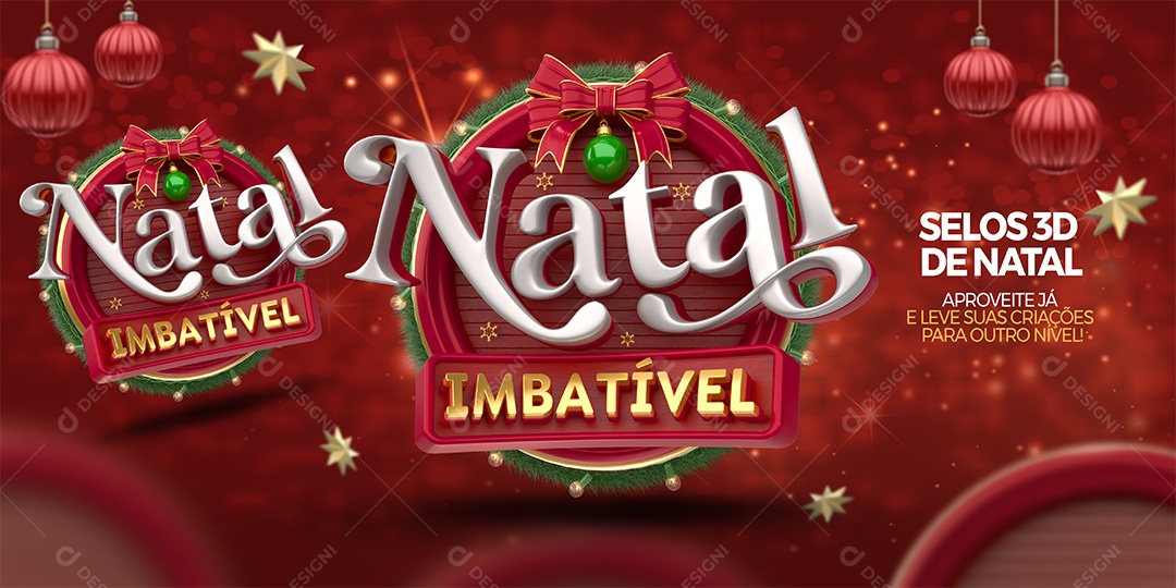 Natal Imbatível Selo 3D para Composição PSD