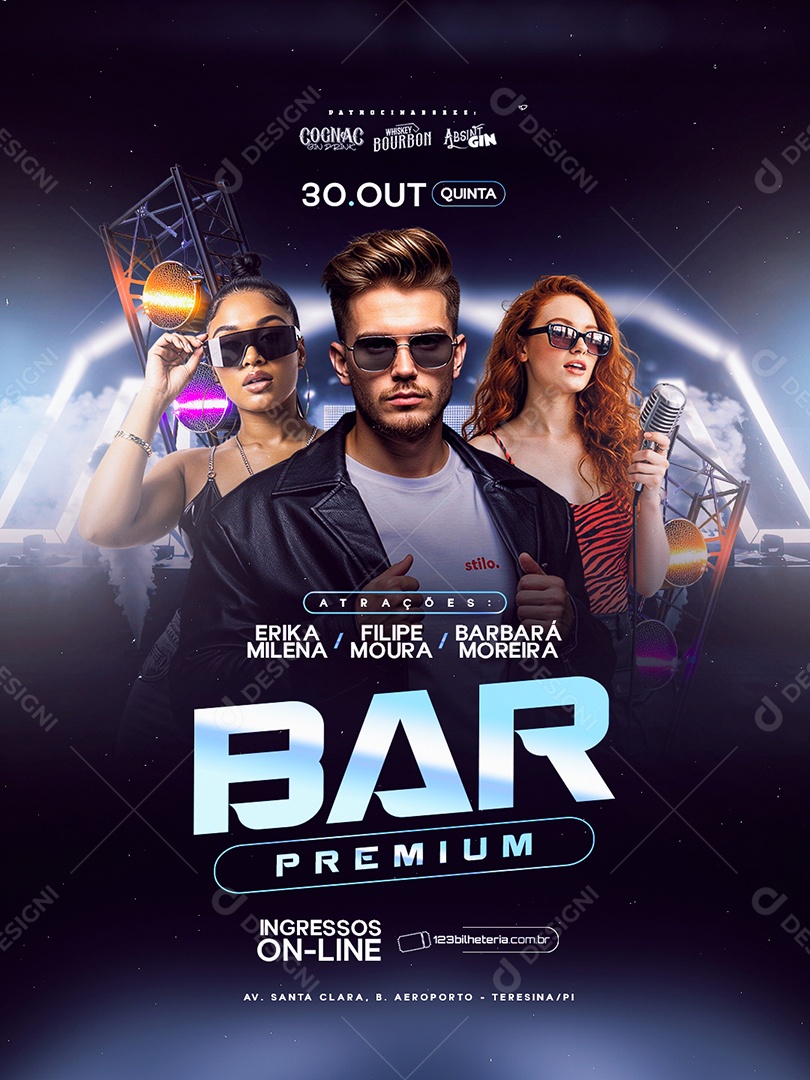 Flyer Próximos Shows Bar Premium Social Media PSD Editável