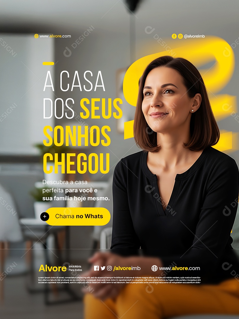 Imobiliária a Casa dos Seus Sonhos Chegou Social Media PSD Editável