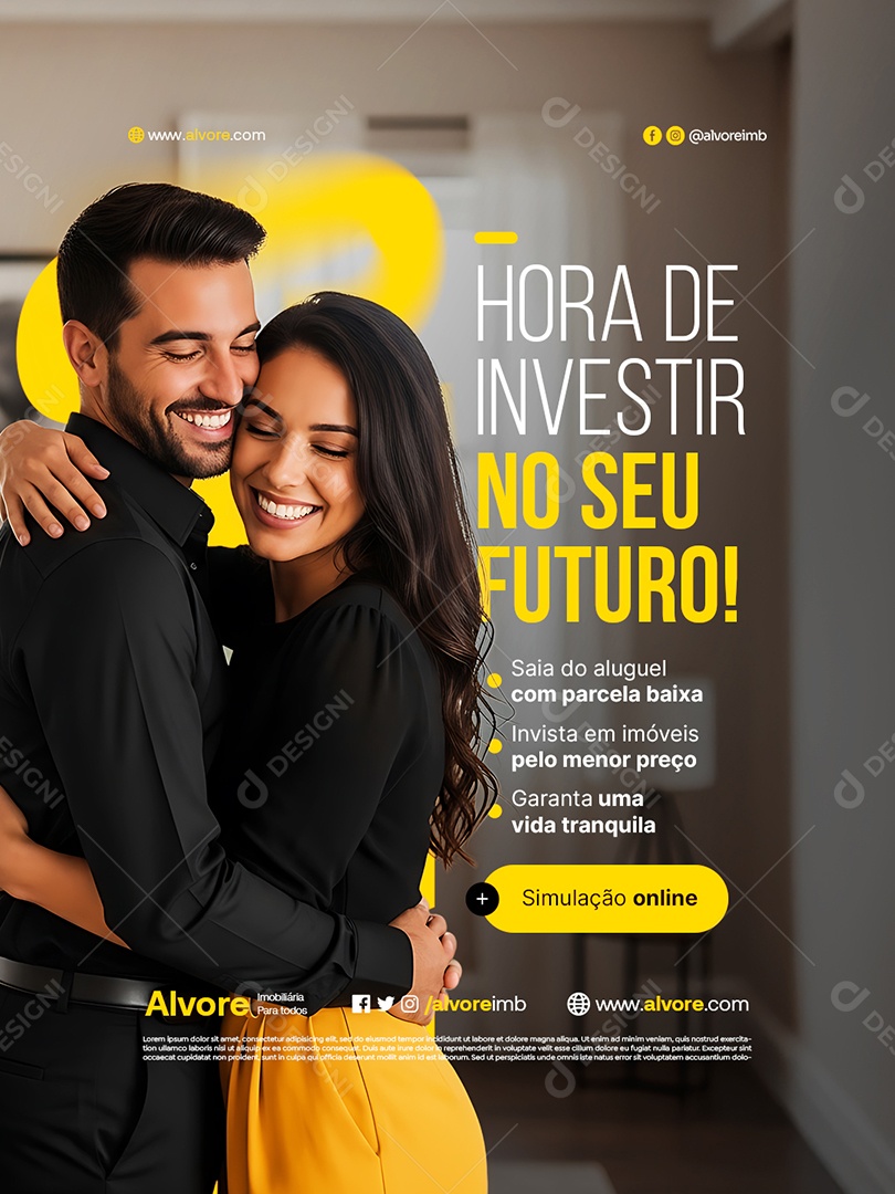 Imobiliária Hora de Investir no Seu Futuro Social Media PSD Editável