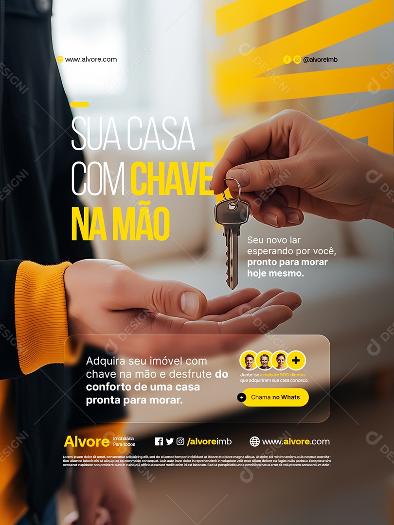 Imobiliária Sua Casa com Chave na Mão Social Media PSD Editável