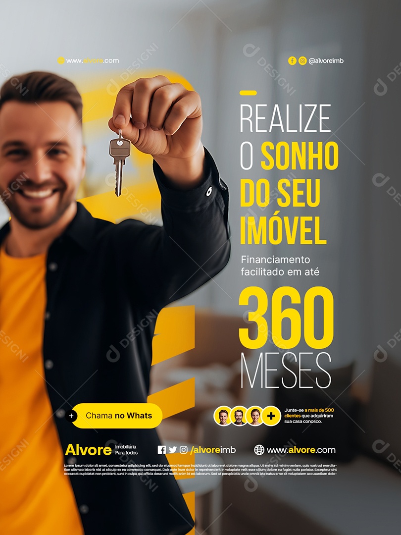 Imobiliária Realize O Sonho do Seu Imóvel Social Media PSD Editável