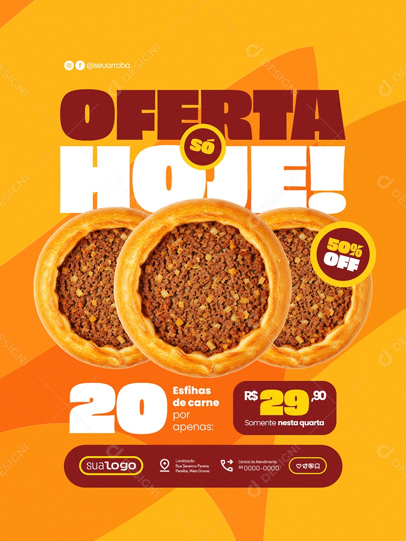 Esfiharia Oferta Só Hoje Social Media PSD Editável