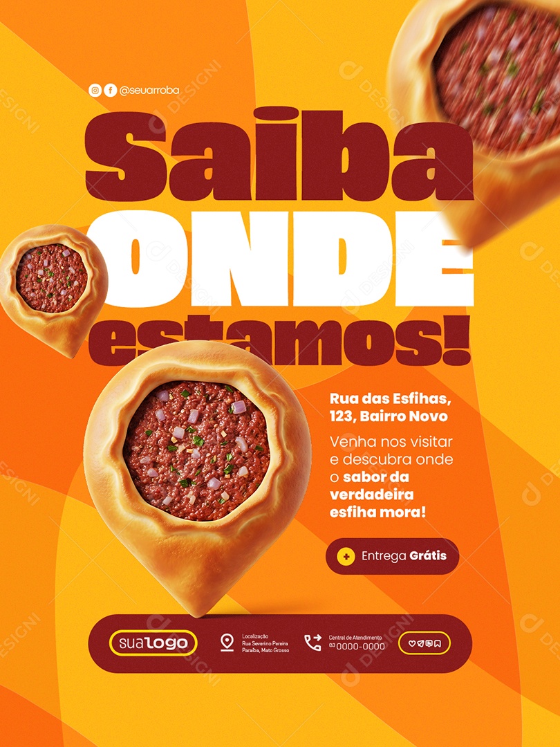 Esfiharia Saiba Onde Estamos Social Media PSD Editável