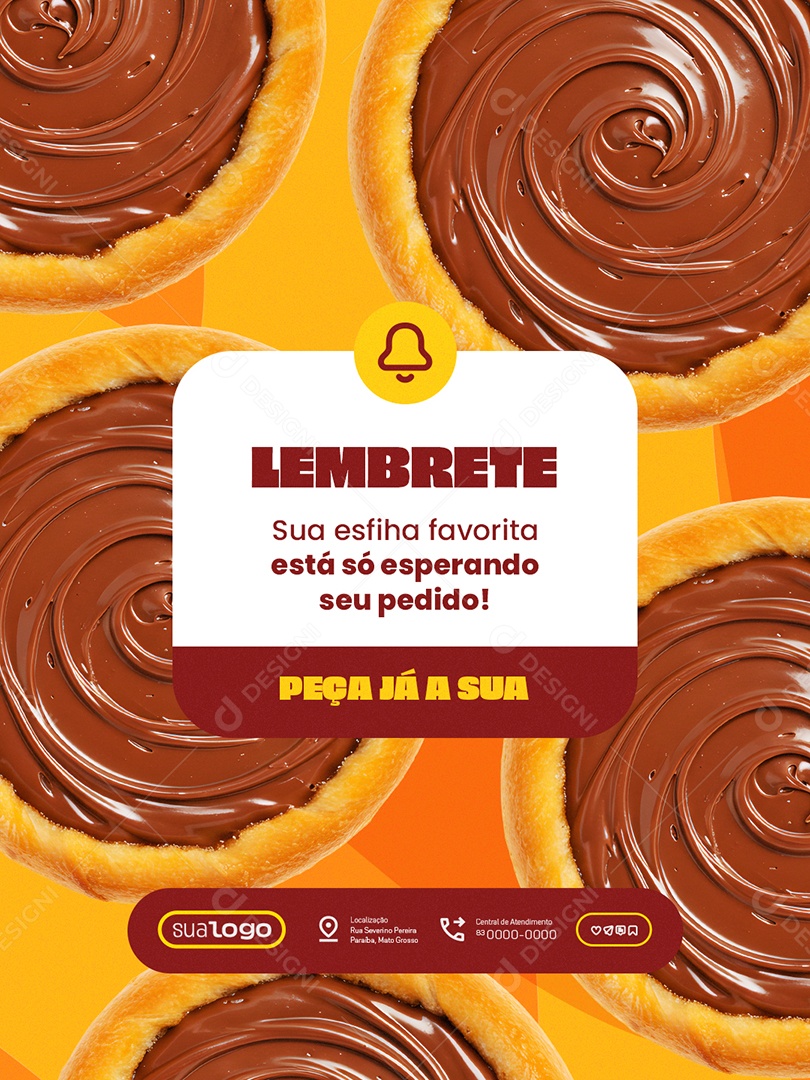 Esfiharia Lembrete Peça Já a Sua Social Media PSD Editável