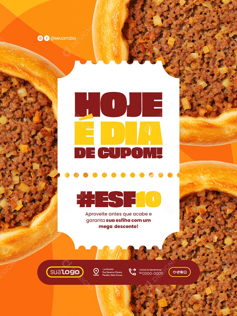 Esfiharia Hoje é Dia de Cupom Social Media PSD Editável