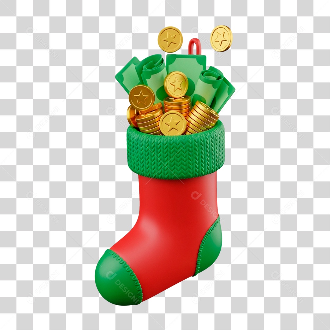 Meia de Natal PNG Transparente