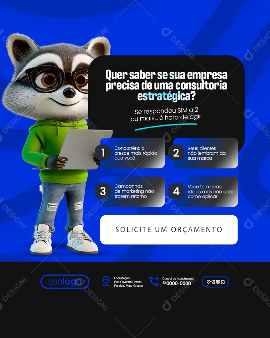 Consultor Criativo Quer Saber Se Sua Empresa Precisa de Uma Consultoria Social Media PSD Editável