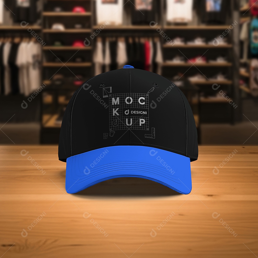 Mockup Boné Esportivo de Frente PSD Editável