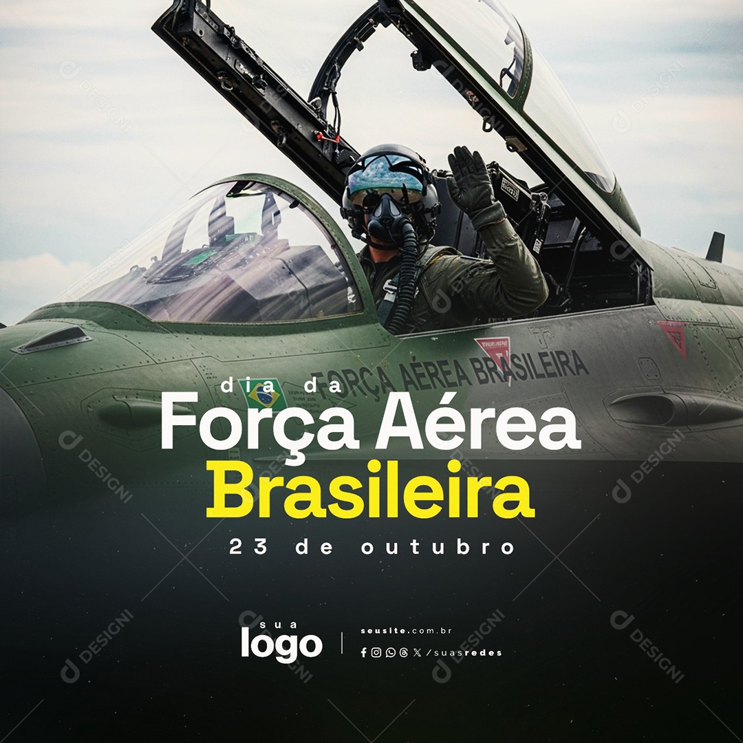 Dia da Força Aérea Brasileira 23 de Outubro Social Media PSD Editável