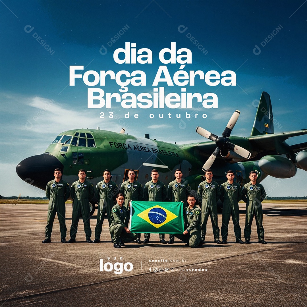 Dia da Força Aérea Brasileira 23 de Outubro Social Media PSD Editável