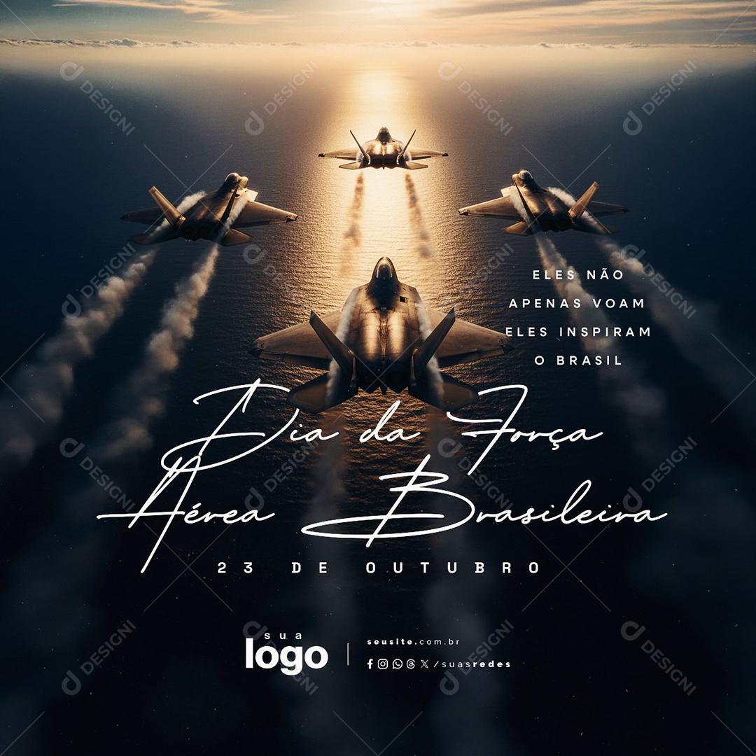 Dia da Força Aérea Brasileira 23 de Outubro Social Media PSD Editável