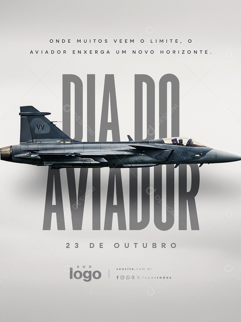 Dia do Aviador 23 de Outubro Onde Muitos Veem o Limte Social Media PSD Editável