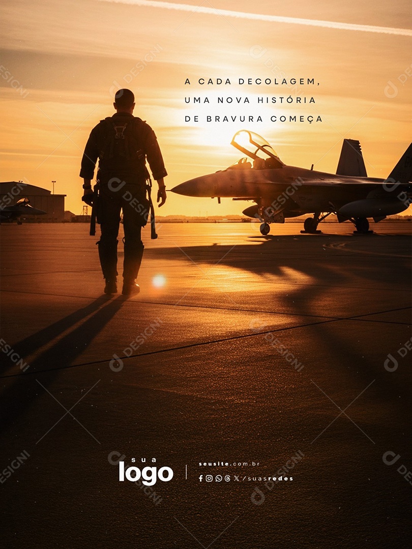 Dia do Aviador 23 de Outubro Social Media PSD Editável