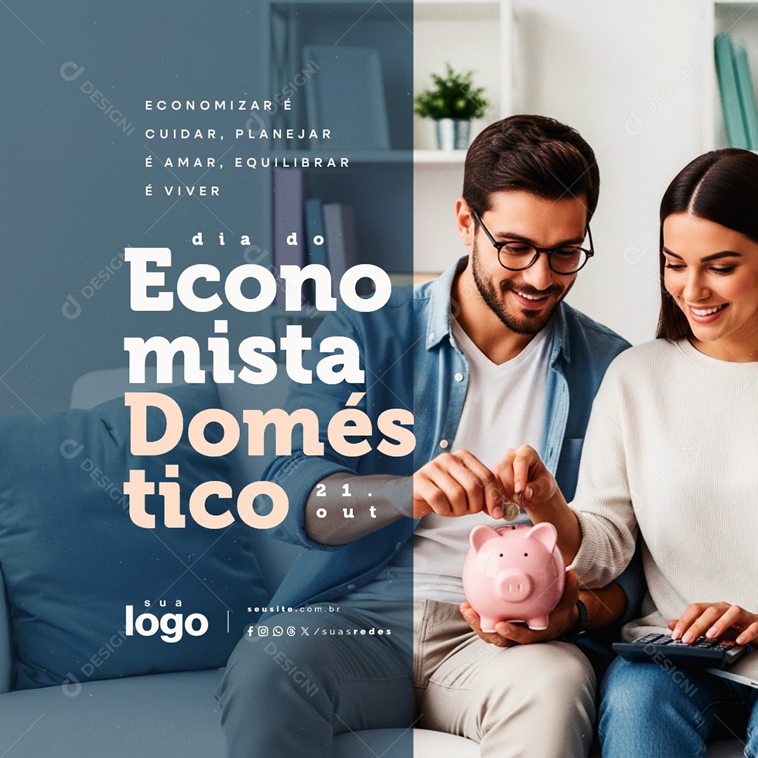 Dia do Economista Doméstico 21 de Outubro Social Media PSD Editável