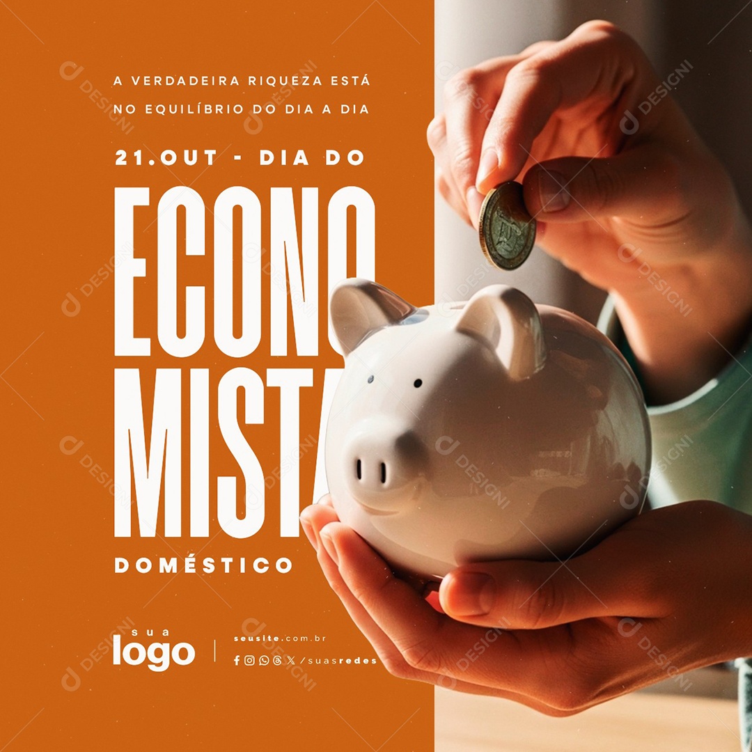 Dia do Economista Doméstico 21 de Outubro Social Media PSD Editável