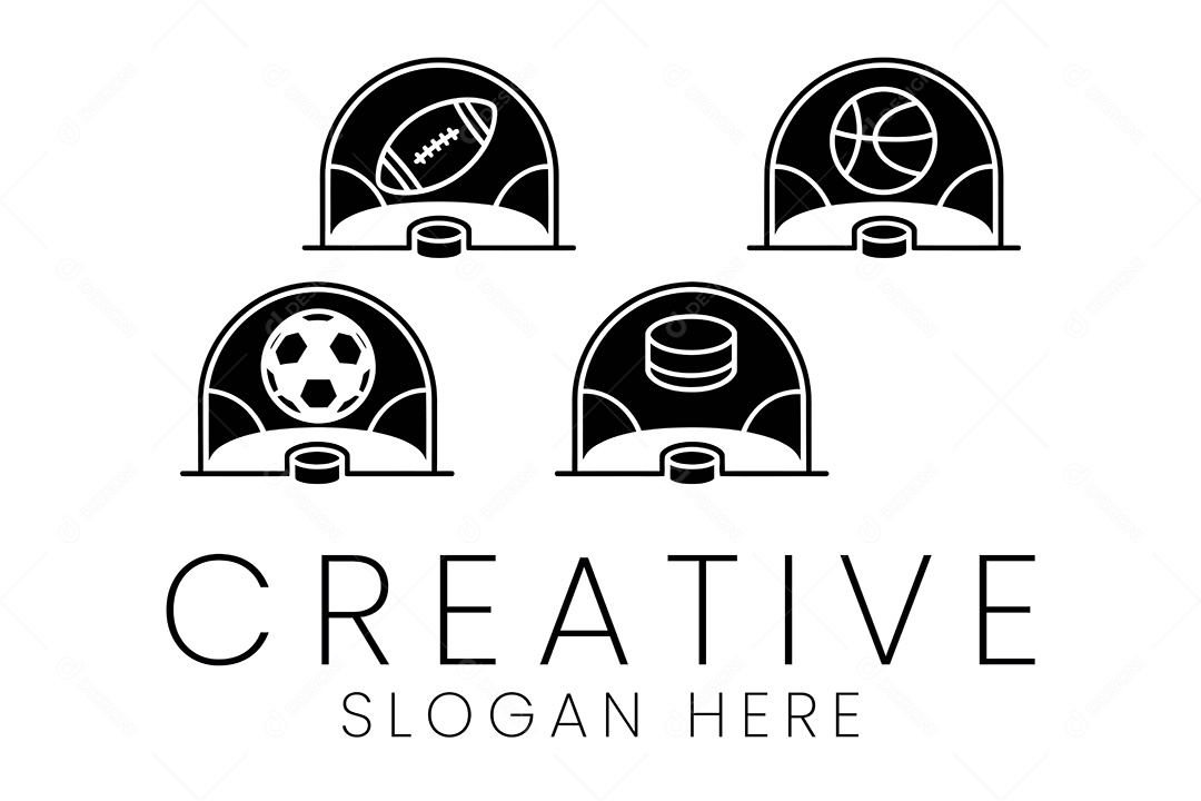 Conjunto de Ícones Esportivos Ilustração Vetor EPS + AI Editável