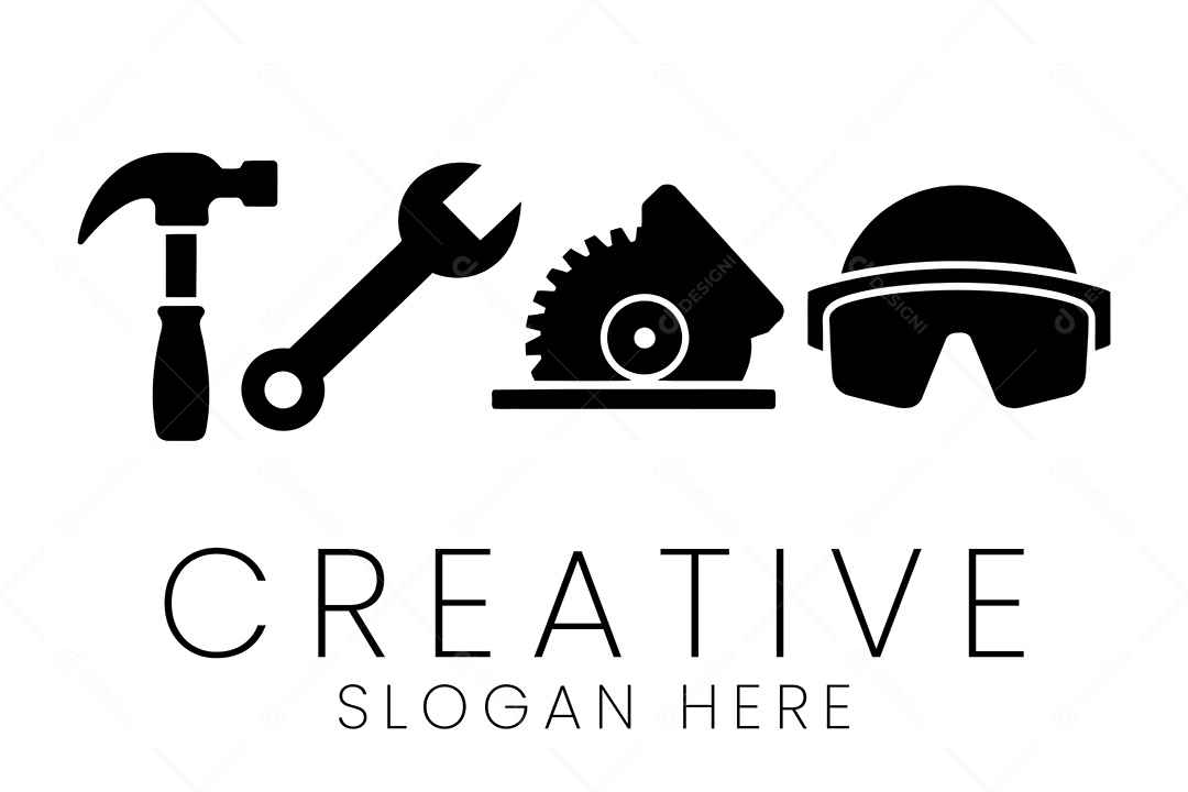 Conjunto de Ícones de Ferramentas Profissionais Equipamento Ilustração Vetor EPS + AI Editável