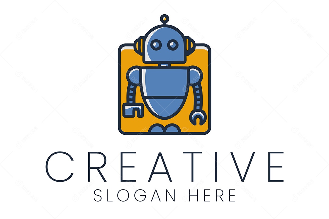Logotipo de Robô Ilustração Vetor EPS + AI Editável