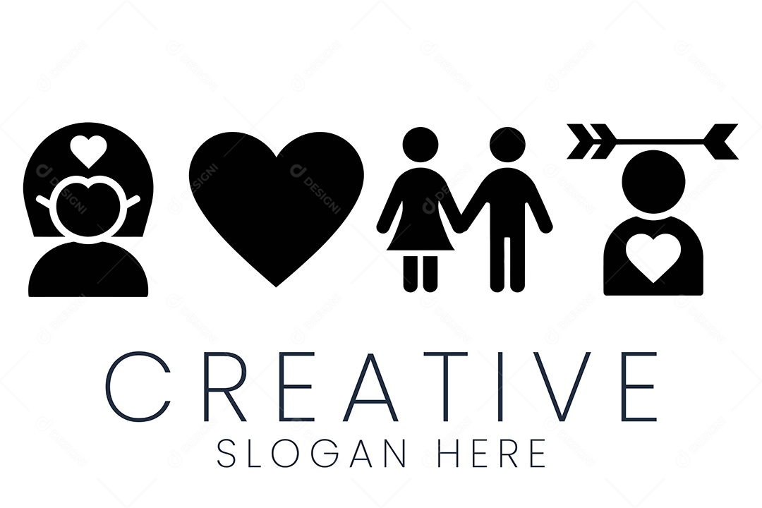 Conjunto de Ícones de Amor Ilustração Vetor EPS + AI Editável