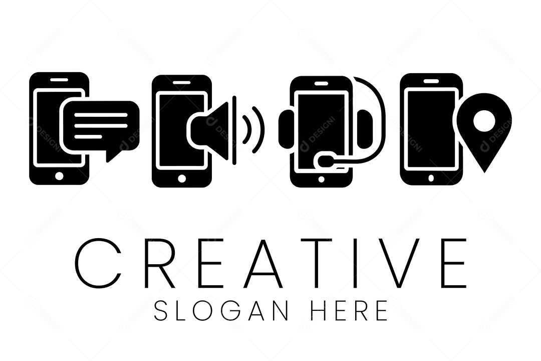 Conjunto de Ícones de Telefones Ilustração Vetor EPS + AI Editável