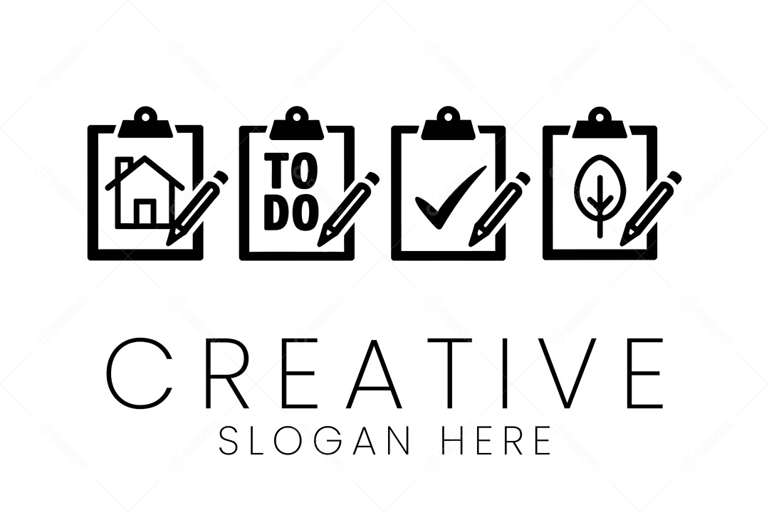 Conjunto de Ícones de Tarefas Ilustração Vetor EPS + AI Editável