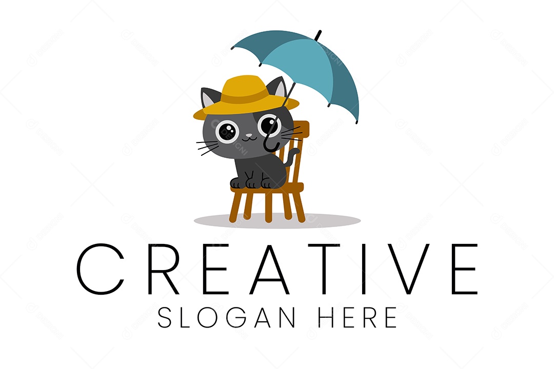 Logo de Animal Gato Ilustração Vetor EPS + AI Editável