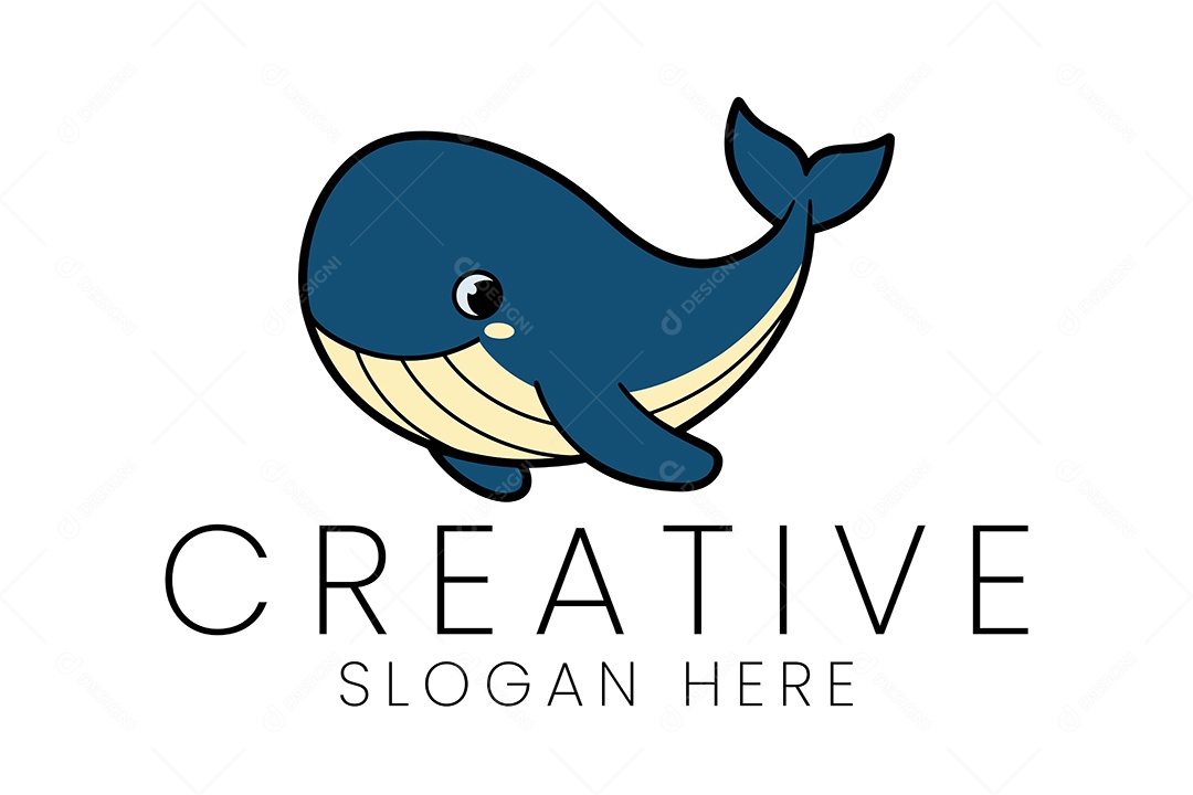 Logo de Animal Baleia Ilustração Vetor EPS + AI Editável