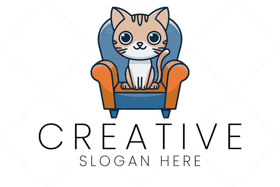 Logo de Animal Gato Ilustração Vetor EPS + AI Editável