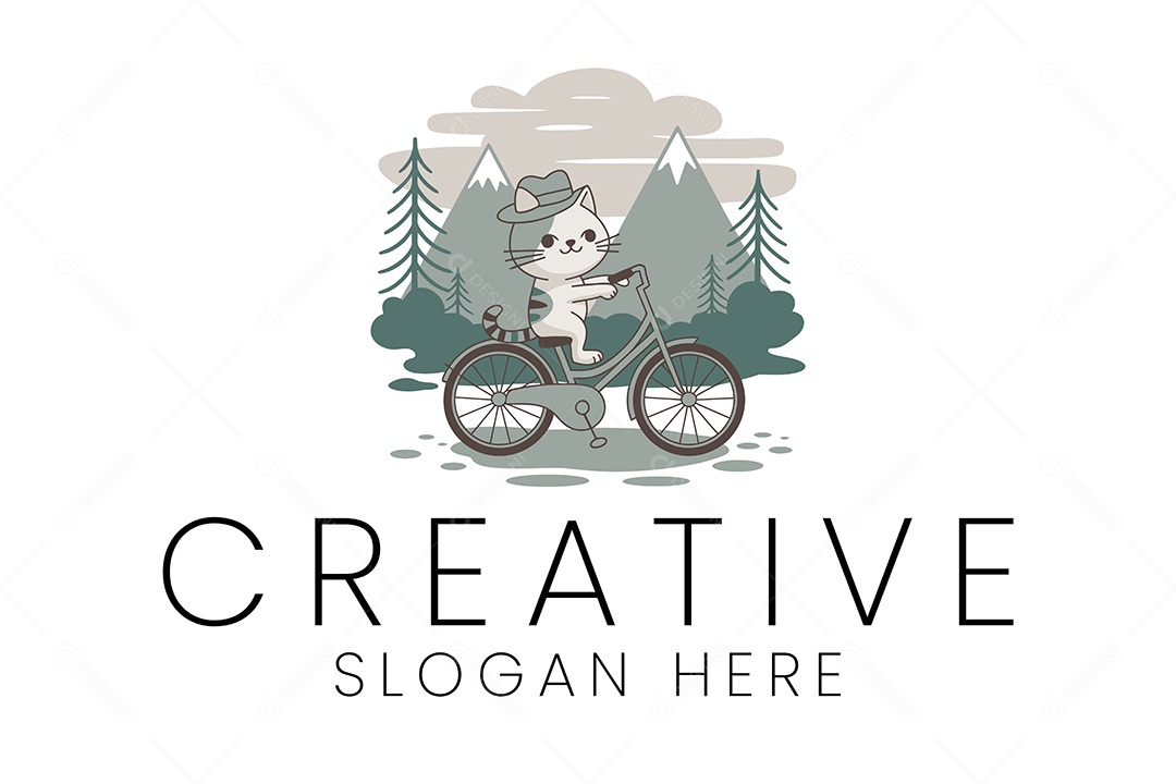 Logo de Animal Gato Ilustração Vetor EPS + AI Editável