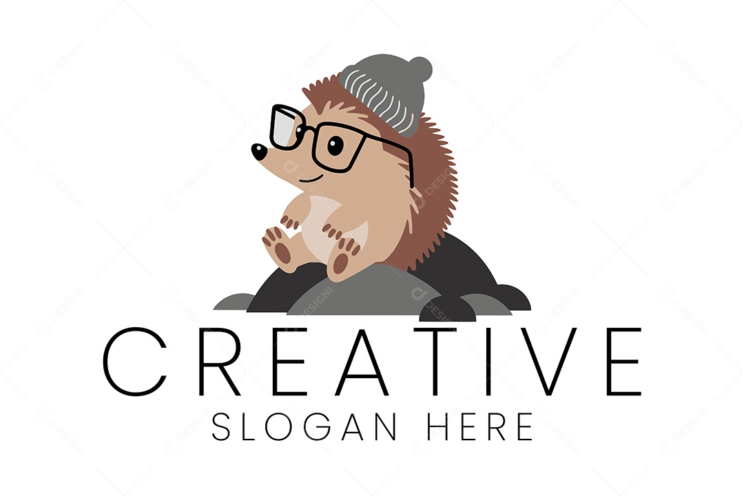 Logo de Animal Ouriço Ilustração Vetor EPS + AI Editável