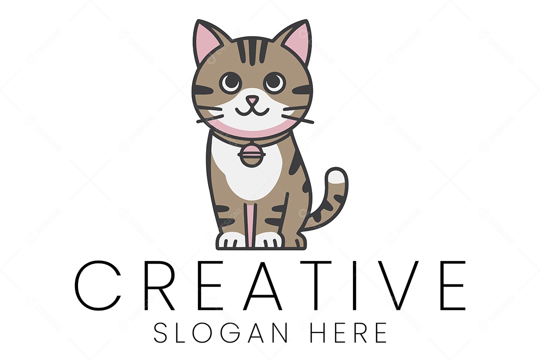 Logo de Animal Gato Ilustração Vetor EPS + AI Editável