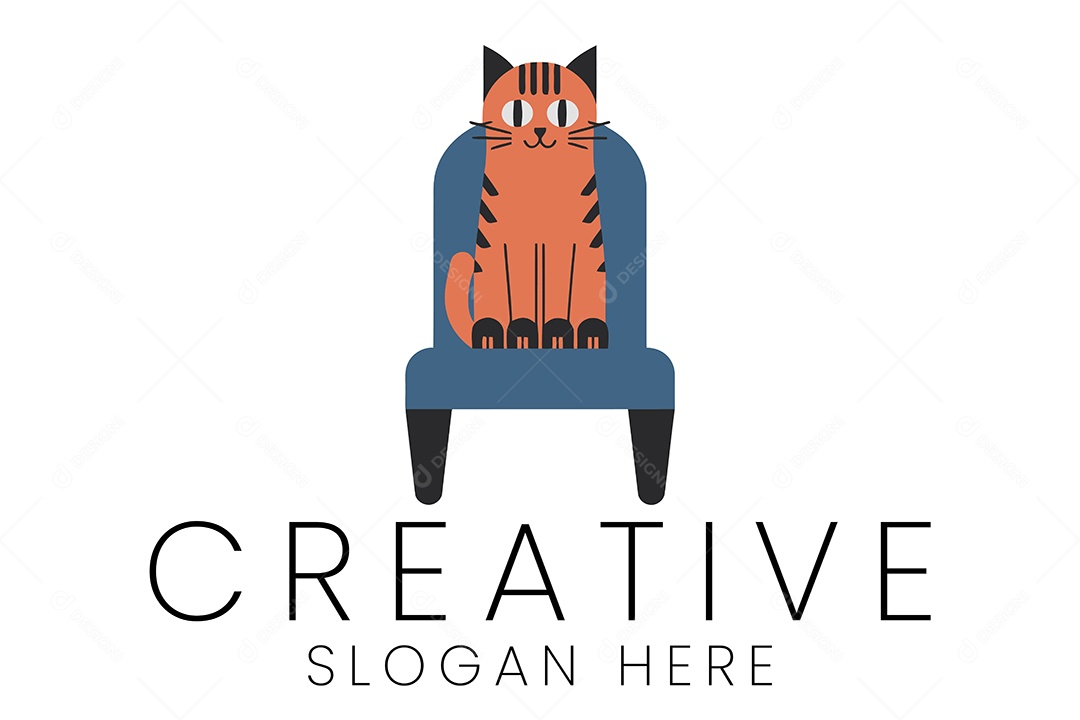 Logo de Animal Gato Ilustração Vetor EPS + AI Editável