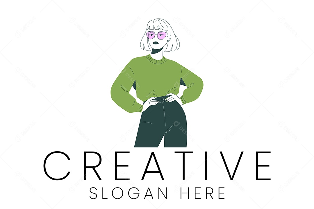 Logotipo de Mulher Ilustração Vetor EPS + AI Editável