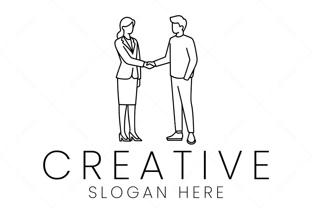 Logo de Parceria Empresarial lIlustração Vetor EPS + AI Editável