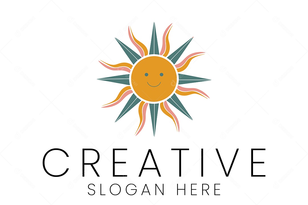 Logo de Empresa Sol Ilustração Vetor EPS + AI Editável