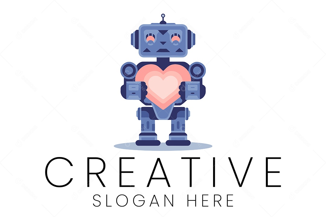 Logo de Robô Ilustração Vetor EPS + AI Editável