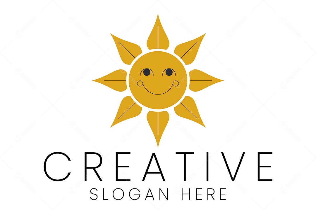 Logo de Empresa Sol Ilustração Vetor EPS + AI Editável