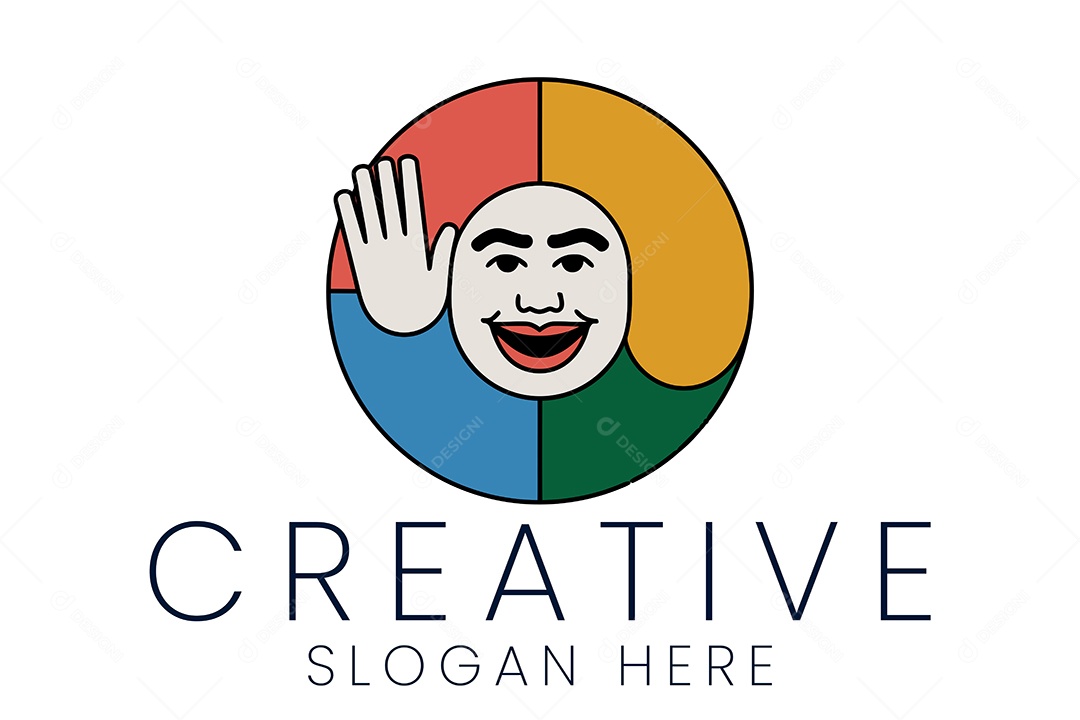 Logotipo de Cabeça Colorida Ilustração Vetor EPS + AI Editável