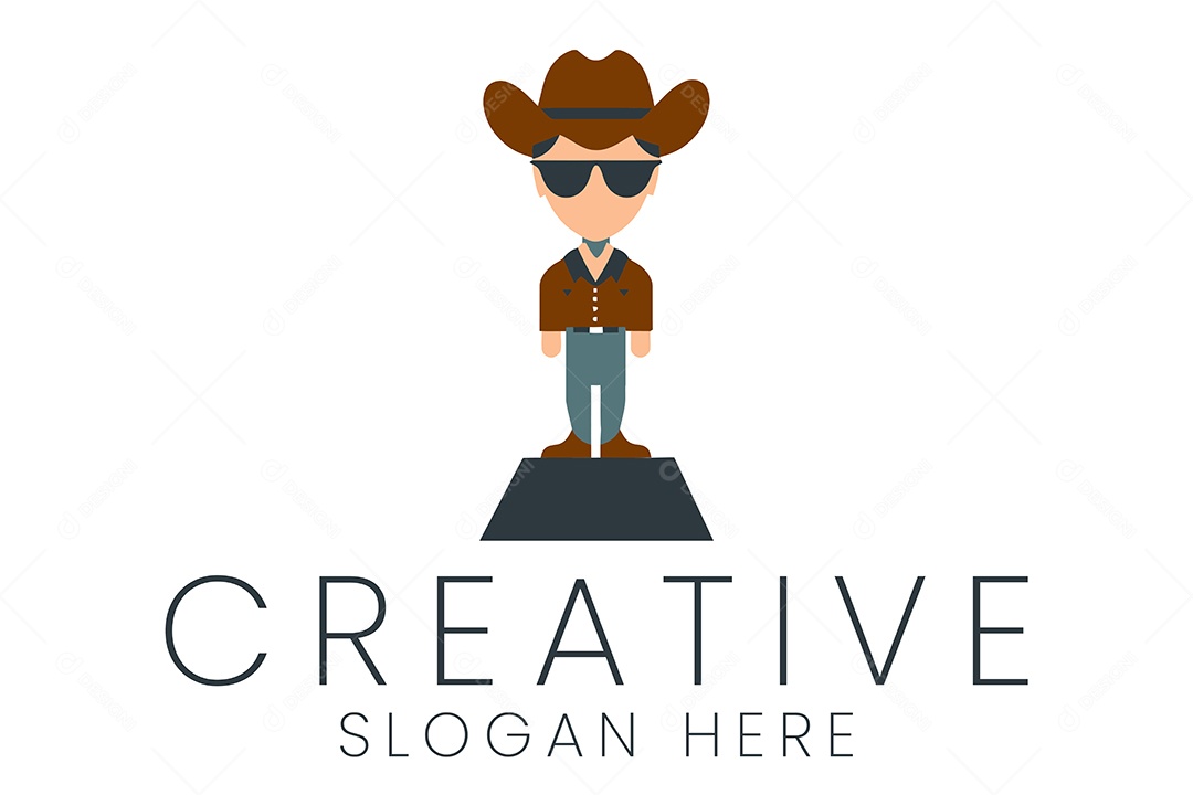 Logotipo de Cowboy Ilustração Vetor EPS + AI Editável