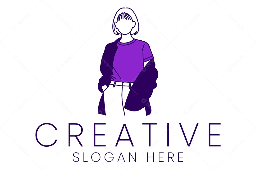 Logotipo de Mulher Ilustração Vetor EPS + AI Editável