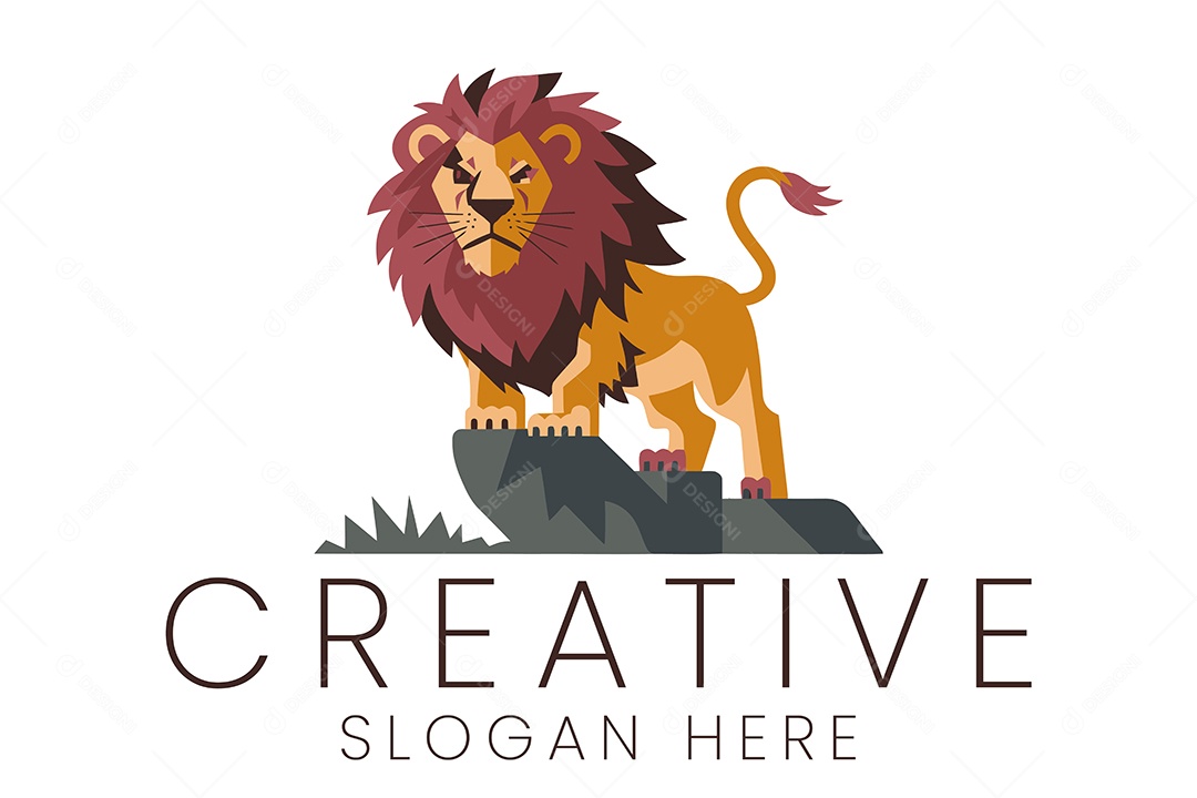 Logo de Animal Leão Ilustração Vetor EPS + AI Editável