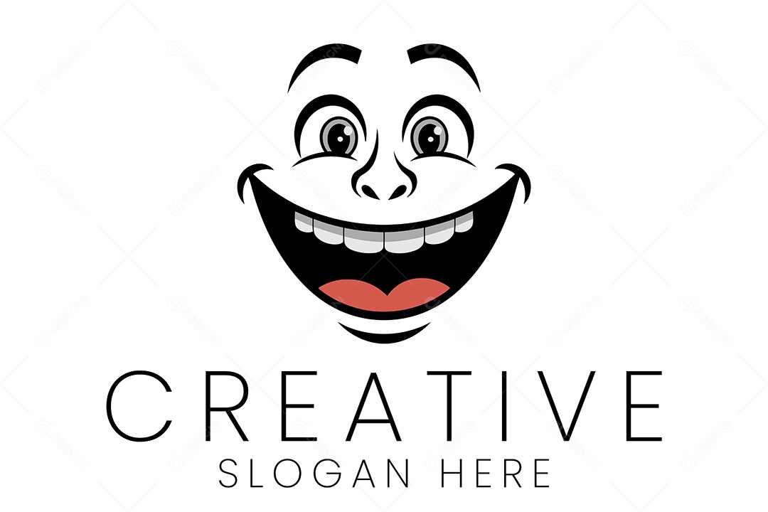 Logo de Rosto Feliz Ilustração Vetor EPS + AI Editável