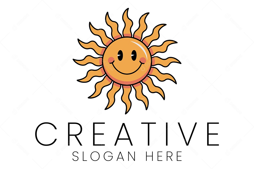 Logo de Empresa Sol Ilustração Vetor EPS + AI Editável