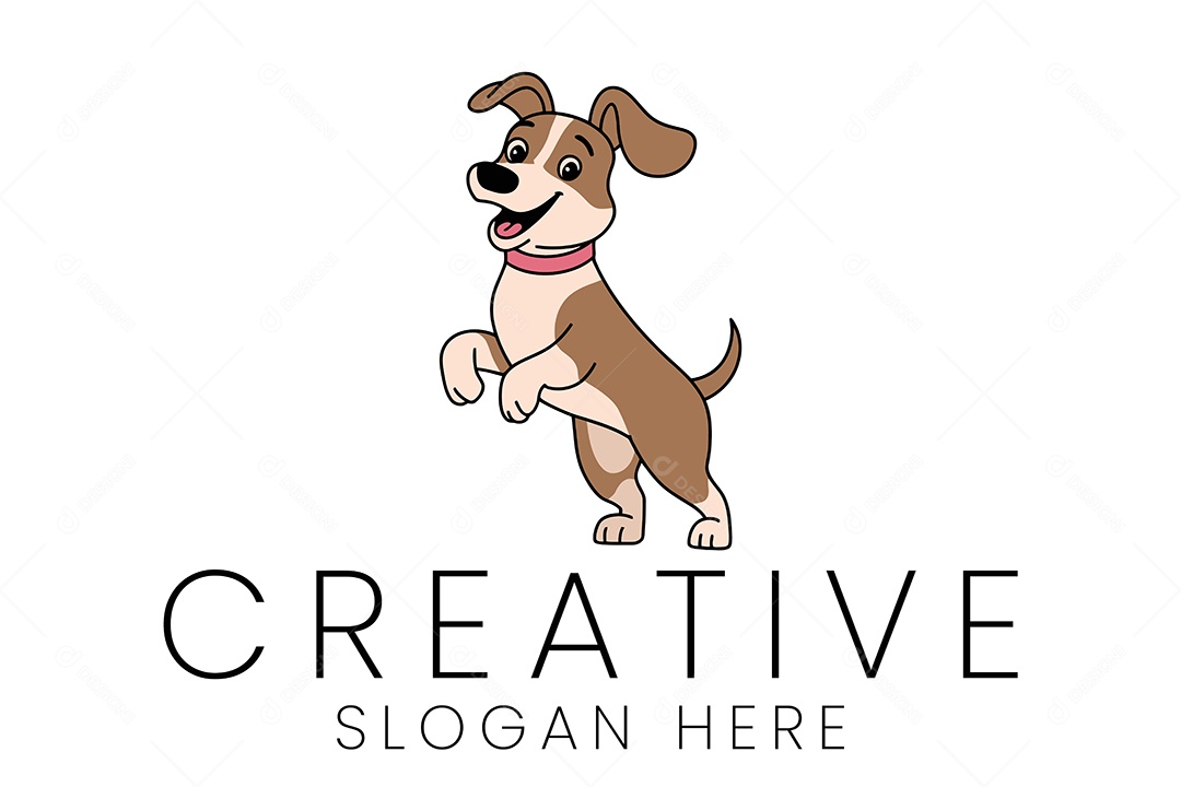 Logo de Animal Cachorro Ilustração Vetor EPS + AI Editável