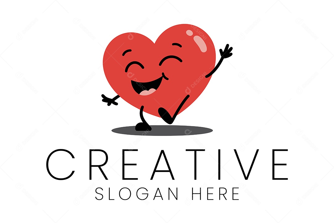 Logo Feminina de Coração Ilustração Vetor EPS + AI Editável