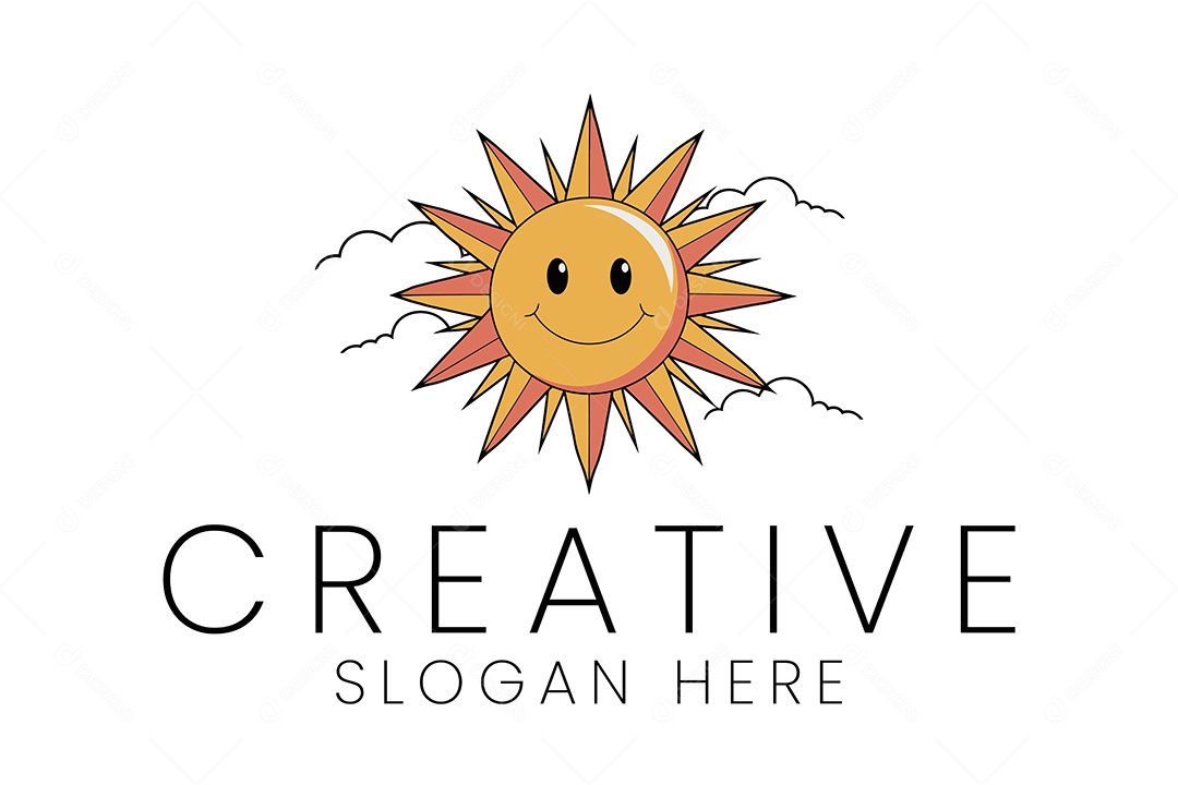 Logo de Empresa Sol Ilustração Vetor EPS + AI Editável