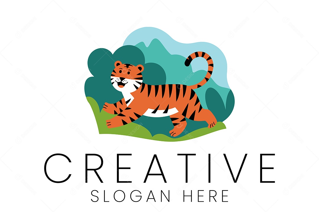 Logo de Animal Tigre Ilustração Vetor EPS + AI Editável