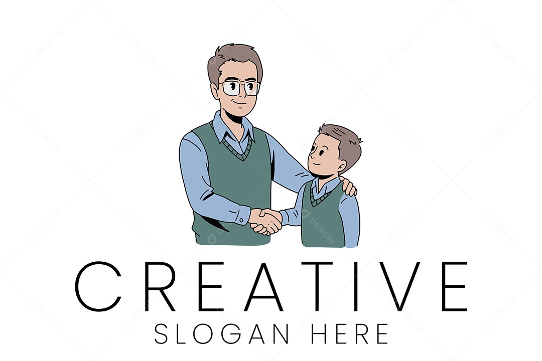 Logotipo de Pai e Filho Ilustração Vetor EPS + AI Editável